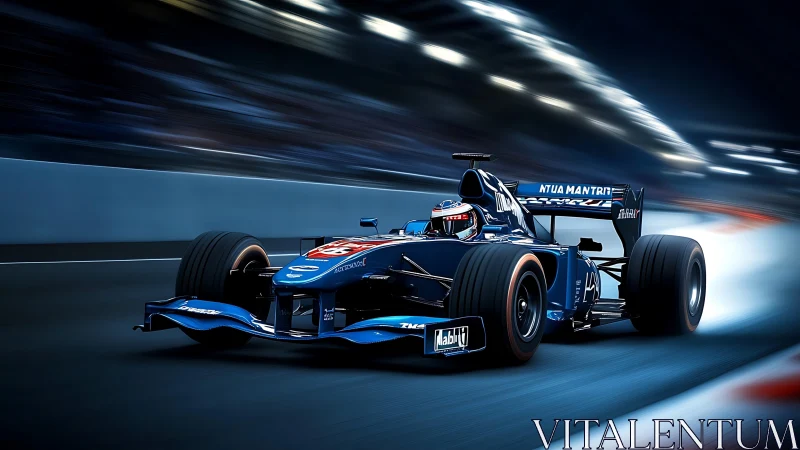 High-speed Formula race car rendered in dynamic photorealism