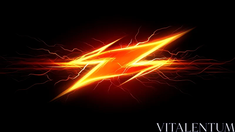Neon lightning bolt emblem with high-energy motion blur.