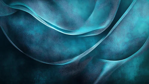 Flowing Abstract Blue Waves with Textured Digital Art Style.