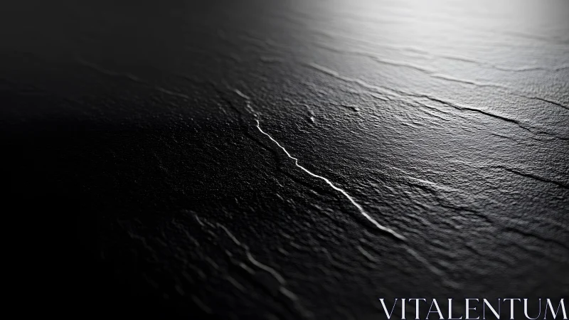 Close-up of dark textured slate surface in dramatic lighting.