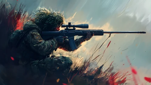 Sniper Takes Aim Through Chaos and Fire.