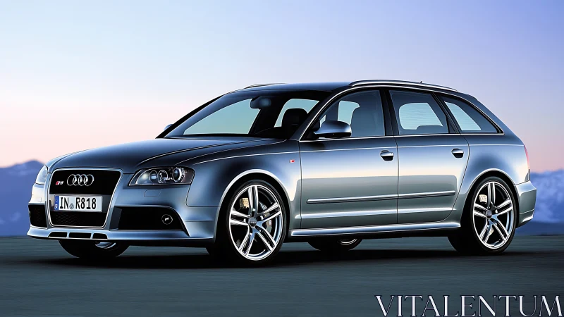 Silver Audi performance wagon rendered with photoreal clarity