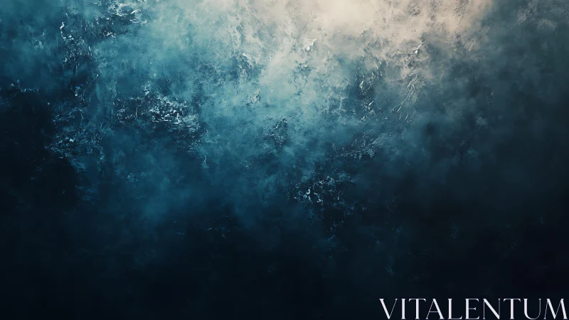 Abstract ocean-inspired texture with deep blue and white hues.