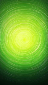 Green radial vortex with bright central light focus.