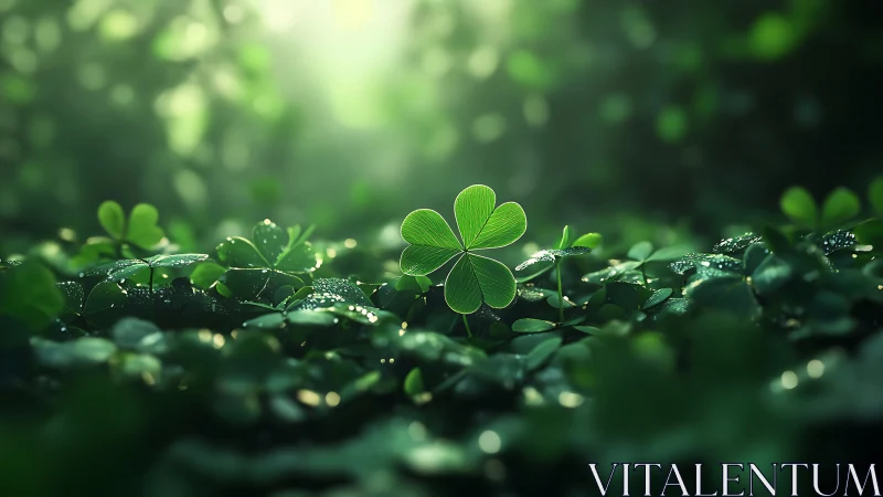 Gentle morning light welcomes a lucky four leaf clover