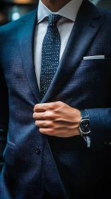 Midnight suit, steady hand, quiet power in motion.