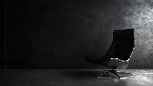 Contemporary Lounge Chair in Minimalist Interior Space.