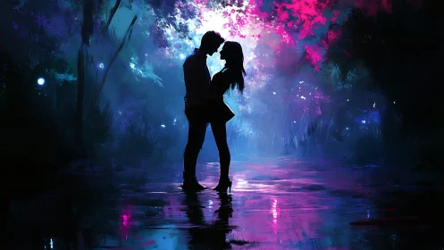 Neon Silhouettes Dancing Through Bioluminescent Dreams.