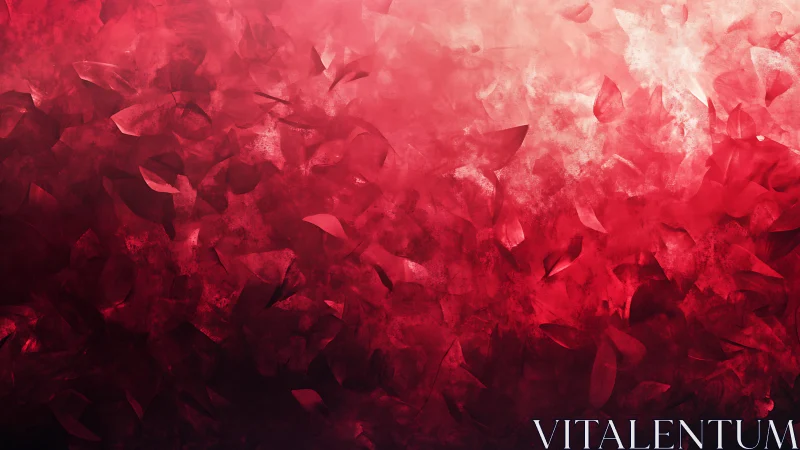 Crimson gradient abstract petals with layered soft brush texture
