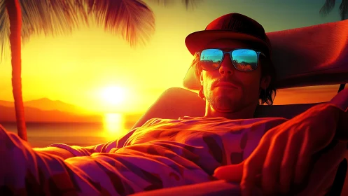 Chromatic sunset portrait uses high-saturation rim lighting and reflections