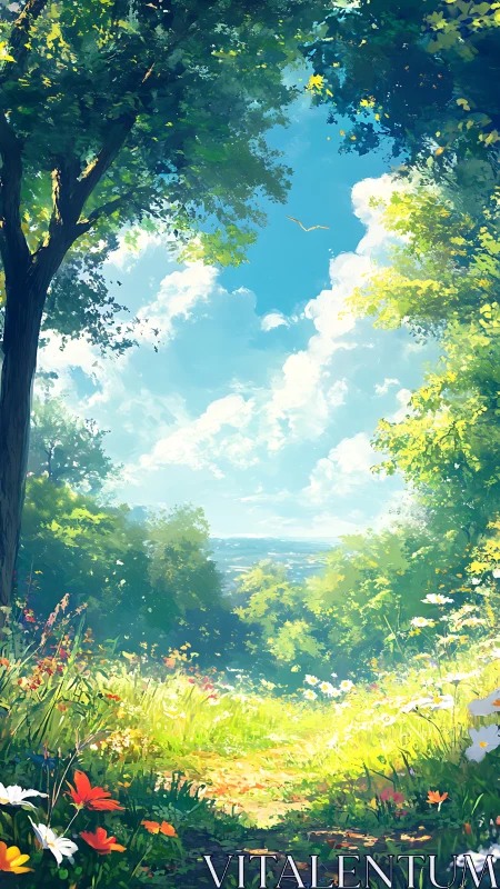 Forest Canopy Valley Vista with Sky Clearing