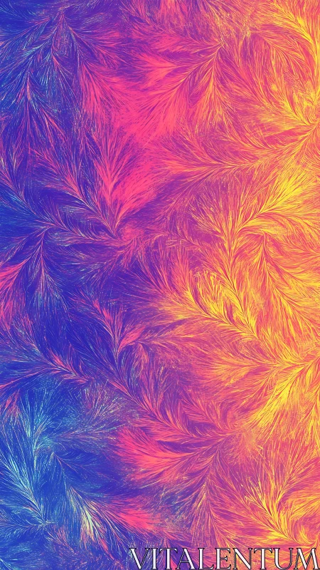 Radiant featherlike swirls in glowing sunset colors.