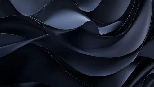 Abstract dark metallic waves in modern minimalist digital art.