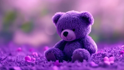 Lavender dream bear lounging in a sugar-sweet purple haze.