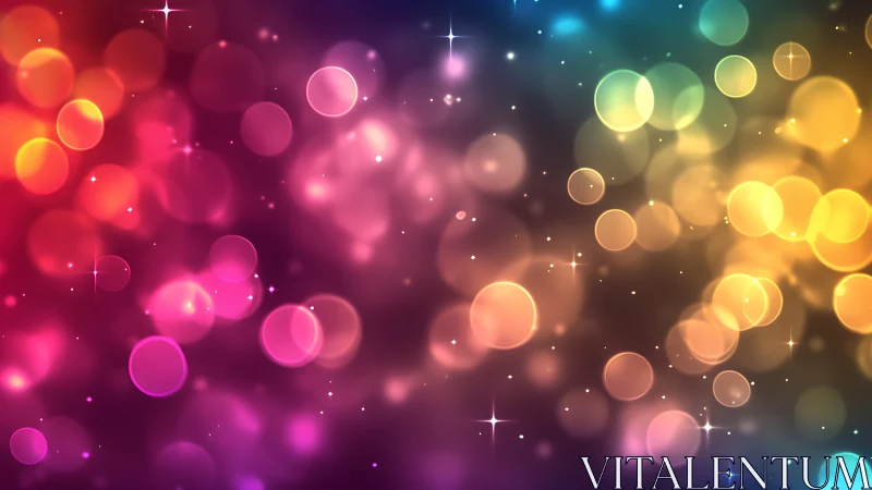 Multicolored bokeh circles with soft gradients and light points.