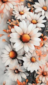 Watercolor Daisy Composition: Botanical Floral Study.