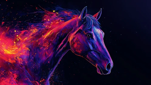Chromatic vector equine with eruptive plasma mane dynamics.