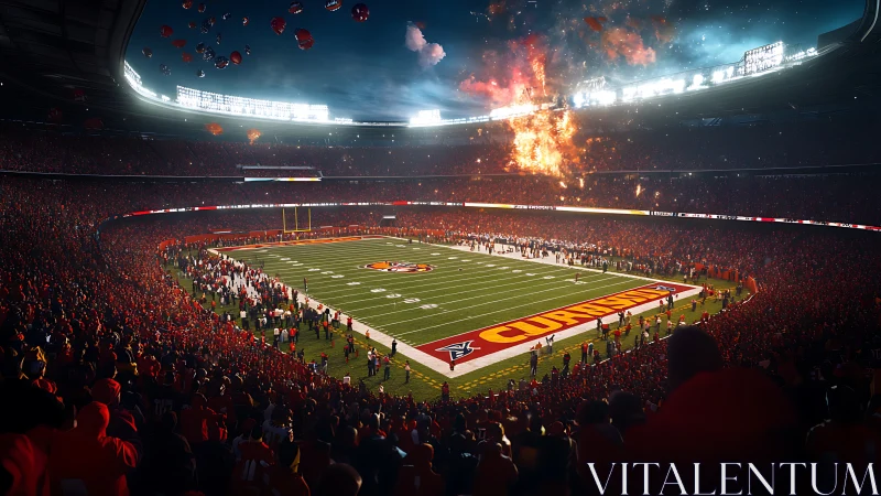Packed football stadium erupts in fiery night-game celebration