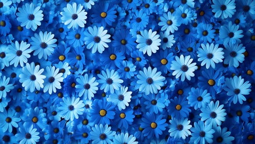 A Sea of Delicate Blue Daisies in Full Bloom.