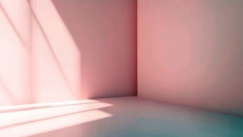 Soft morning light gently brightens a minimal pink corner