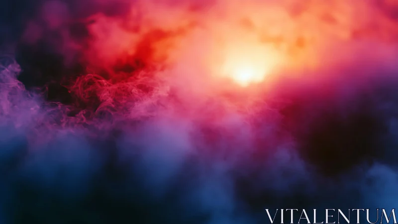 Neon vapor cloud glows around central white light source.