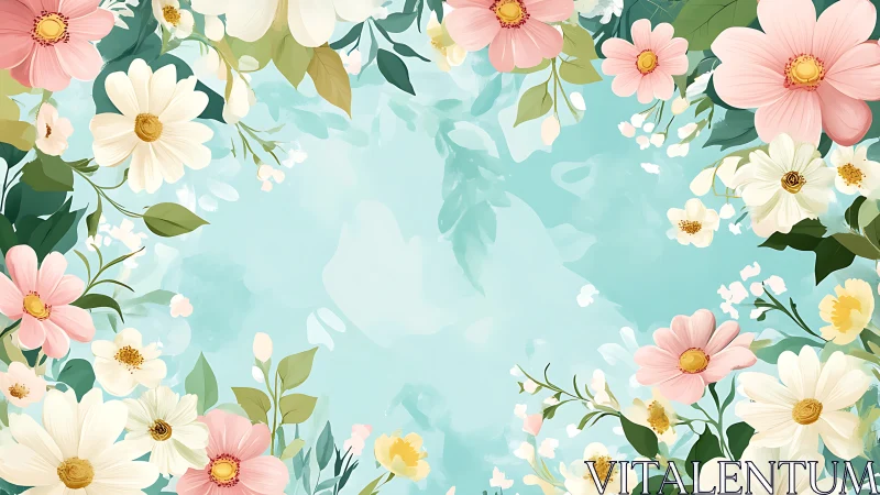 Soft Garden Dreams: Floral Harmony in Pastel Bloom.