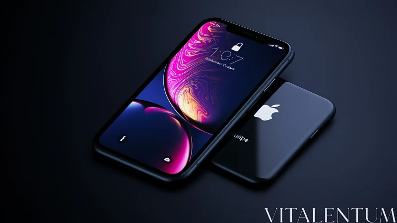 Modern iPhones with Vibrant Digital Wallpapers.