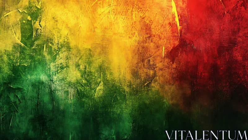 Textured tricolor pigment gradient with directional scraping marks.