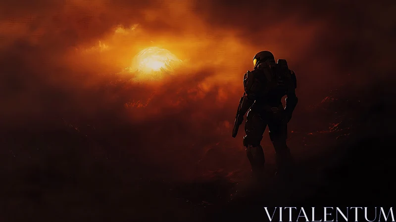 Armored exoplanet explorer surveys lava horizon under dense storm