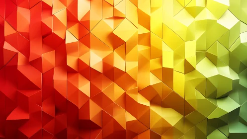 Polygonal gradient wall forms dynamic chromatic tessellation