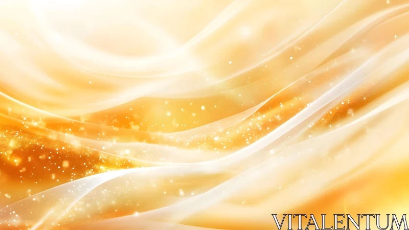 Radiant golden abstract waves with glowing light effects.