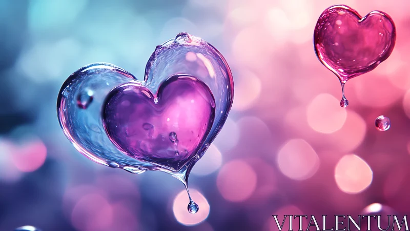 Iridescent Love Bubbles Float Through Dreamy Pastel Skies