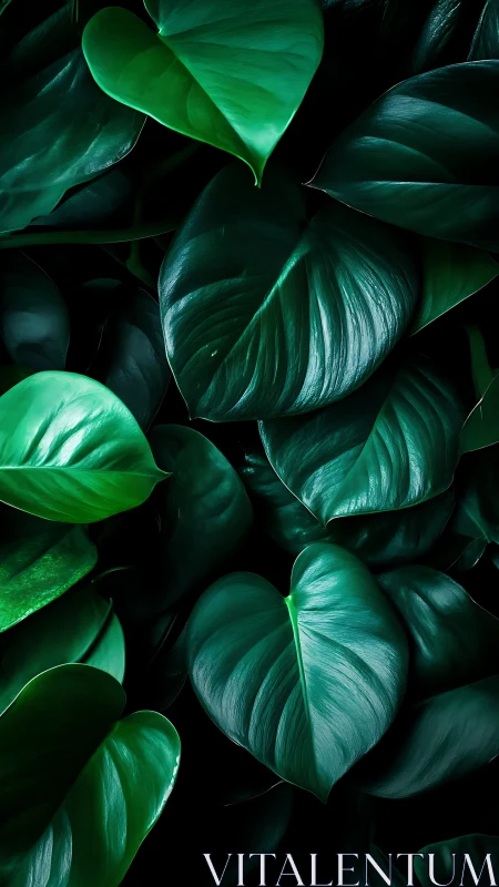 Lush emerald heart leaves create a soothing jungle embrace