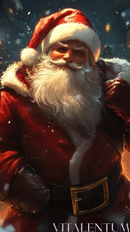 Digital rendering depicts Santa Claus in winter environment