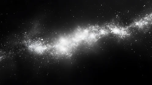 Bright star field forms diagonal galactic band on black sky