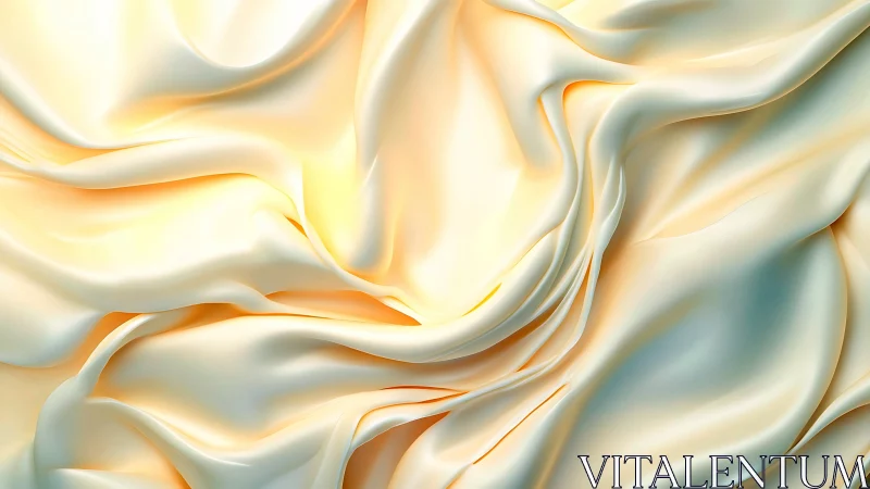 Luminous cream satin folds forming soft abstract waves.