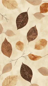 Fallen autumn leaves form a repeating sepia-toned pattern