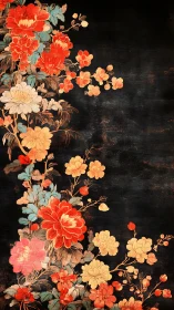 Vintage Floral Bouquet Against Dark Weathered Background