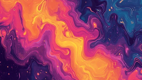 Vibrant fluid abstract waves in neon chromatic gradients.