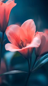 Crimson Petals Dance Through Twilight's Embrace.