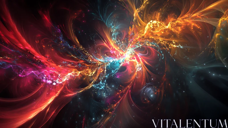 Cosmic ribbons collide and weave a newborn nebula heart