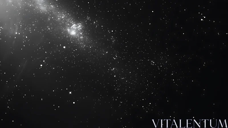 Monochrome deep-space field with dense stellar distribution.