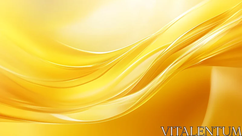 Abstract golden waves with smooth flowing lines, modern digital art.