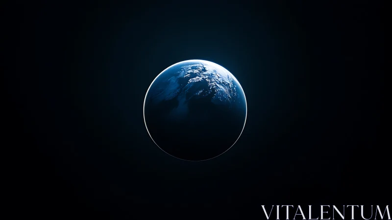 Isolated illuminated Earth sphere rendered with crisp limb lighting