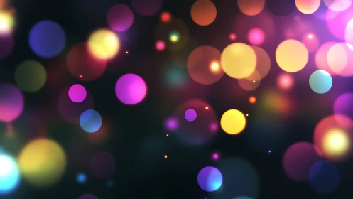 Glowing bokeh orbs drift across a dark, atmospheric backdrop