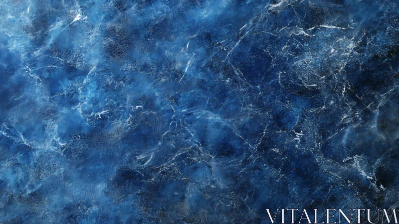 Deep blue marbled texture suggests turbulent cosmic water