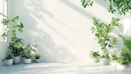 Sunlit houseplants quietly rehearse a morning forest symphony
