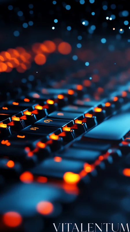 Backlit mechanical keyboard with orange gaming lights.