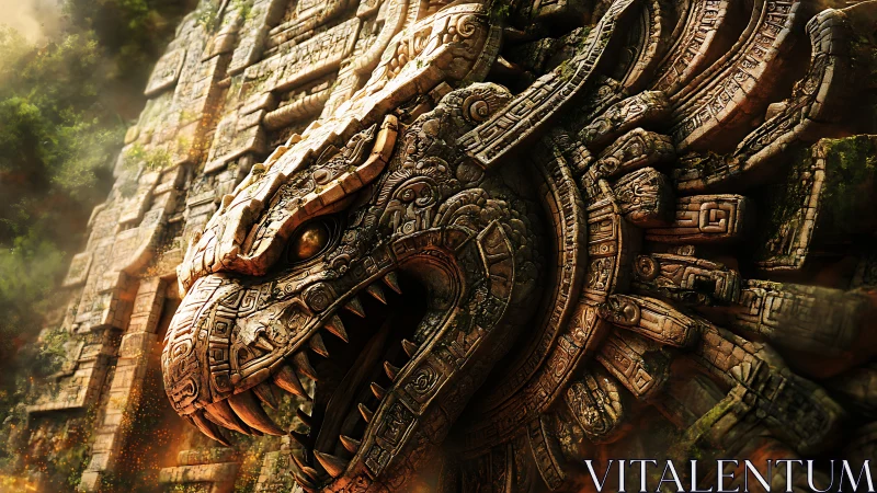 Serpentine stone relief with intricate ancient carvings.