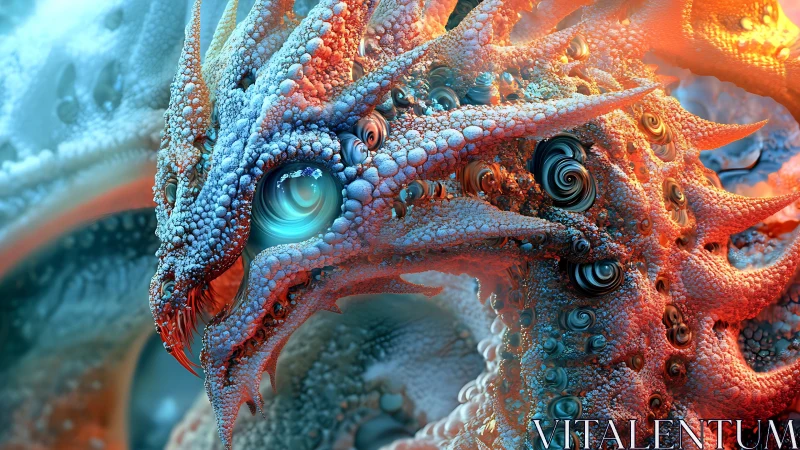 Spiraled scales glow across a radiant, otherworldly dragon